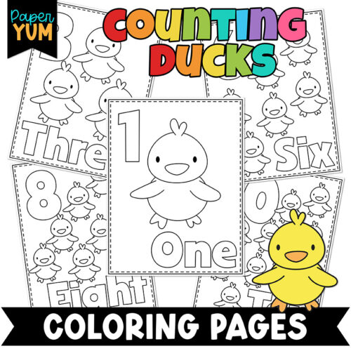 Counting Ducks Coloring Book - 10 Pages's featured image