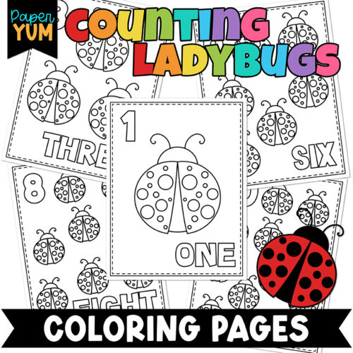 Counting Ladybugs Coloring Pages - 10 Pages's featured image