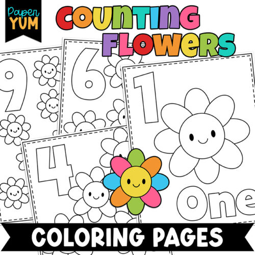 Counting Flowers Coloring Book - 10 Pages's featured image
