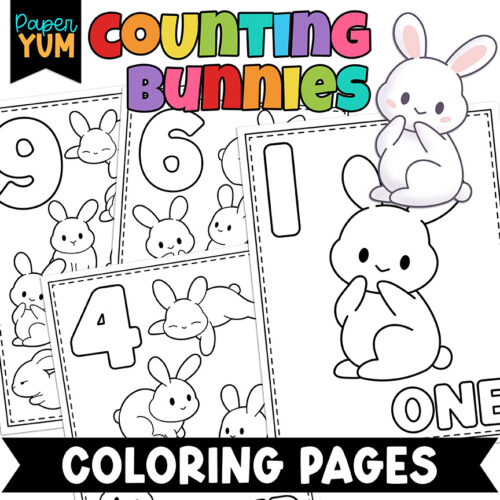 Counting Bunnies Coloring Book - 10 Pages's featured image