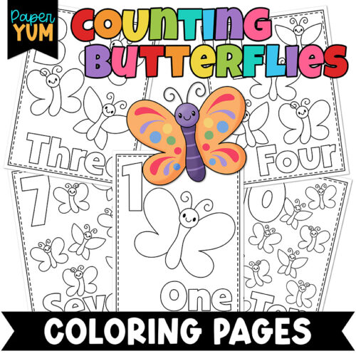 Counting Butterflies Coloring Book - 10 Pages's featured image