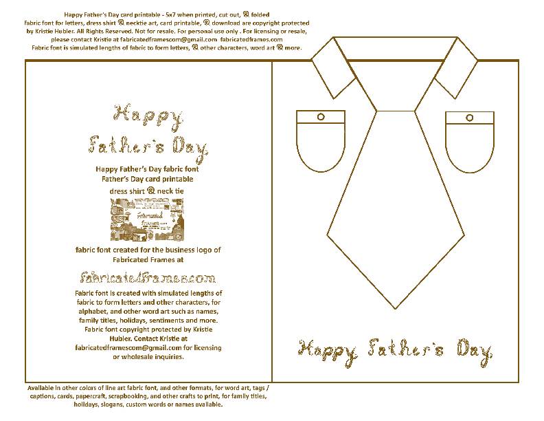 Happy Father's Day Neutral Brown Fabric Font Tie And Dress Shirt Card ...