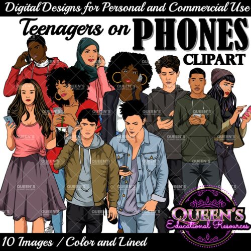 Teens on Phones Clipart | Teenagers on Phones Clipart | Cell Phones Clipart's featured image