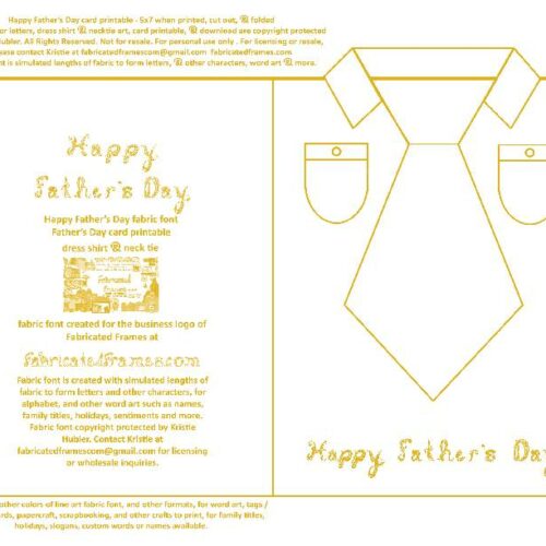 Happy Father's Day Gold Fabric Font Tie And Dress Shirt Card Printable's featured image