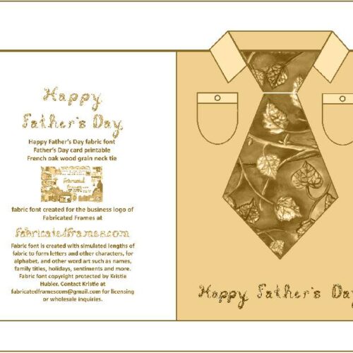 Happy Father's Day Fabric Font Golden Leaves Tie And Dress Shirt Card Printable's featured image
