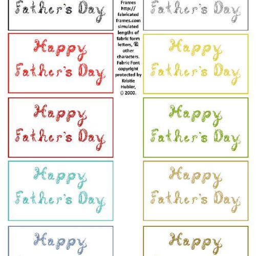 10 Colors Happy Father's Day Fabric Font Letters Printable Captions Tags's featured image