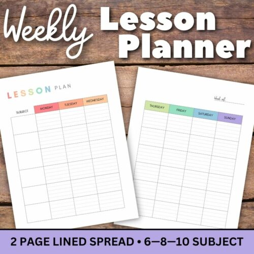 Weekly Lesson Planner Printable, Lined Teacher Planner, Teaching Plan Sheets, Class Planning Pages, Multiple Subject's featured image