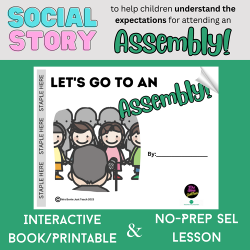 At An Assembly | Setting Behavior Expectations | Interactive Book/Printable SEL's featured image