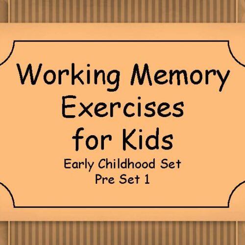 Working Memory Activities for Kids - Set Pre 1's featured image