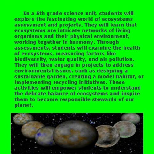 ECOSYSTEMS UNIT ASSESSMENT & PROJECTS (5TH GRADE) - Classful