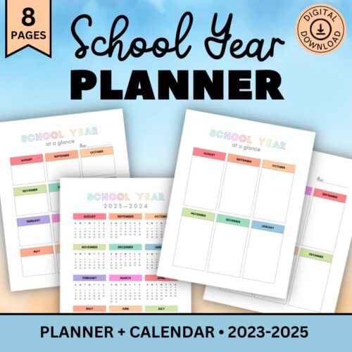 School Planner Printable, Year at a Glance, Homeschool Planner, School Year Planning, Education Planner Sheet's featured image