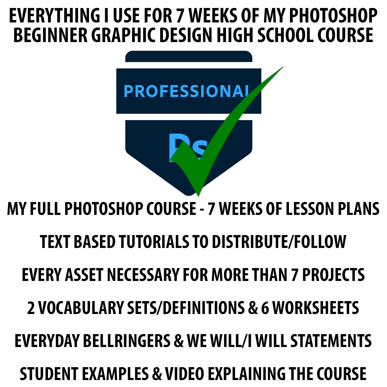 High School Intro to Adobe Photoshop for Certification Testing 7 Weeks of Beginner Graphic Design Lessons and Activities