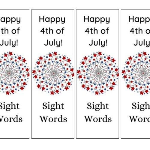 4th of July Independence Day sight word bookmarks-includes 1st 10 dr Fry sight words, great gifts for students under 1 U's featured image