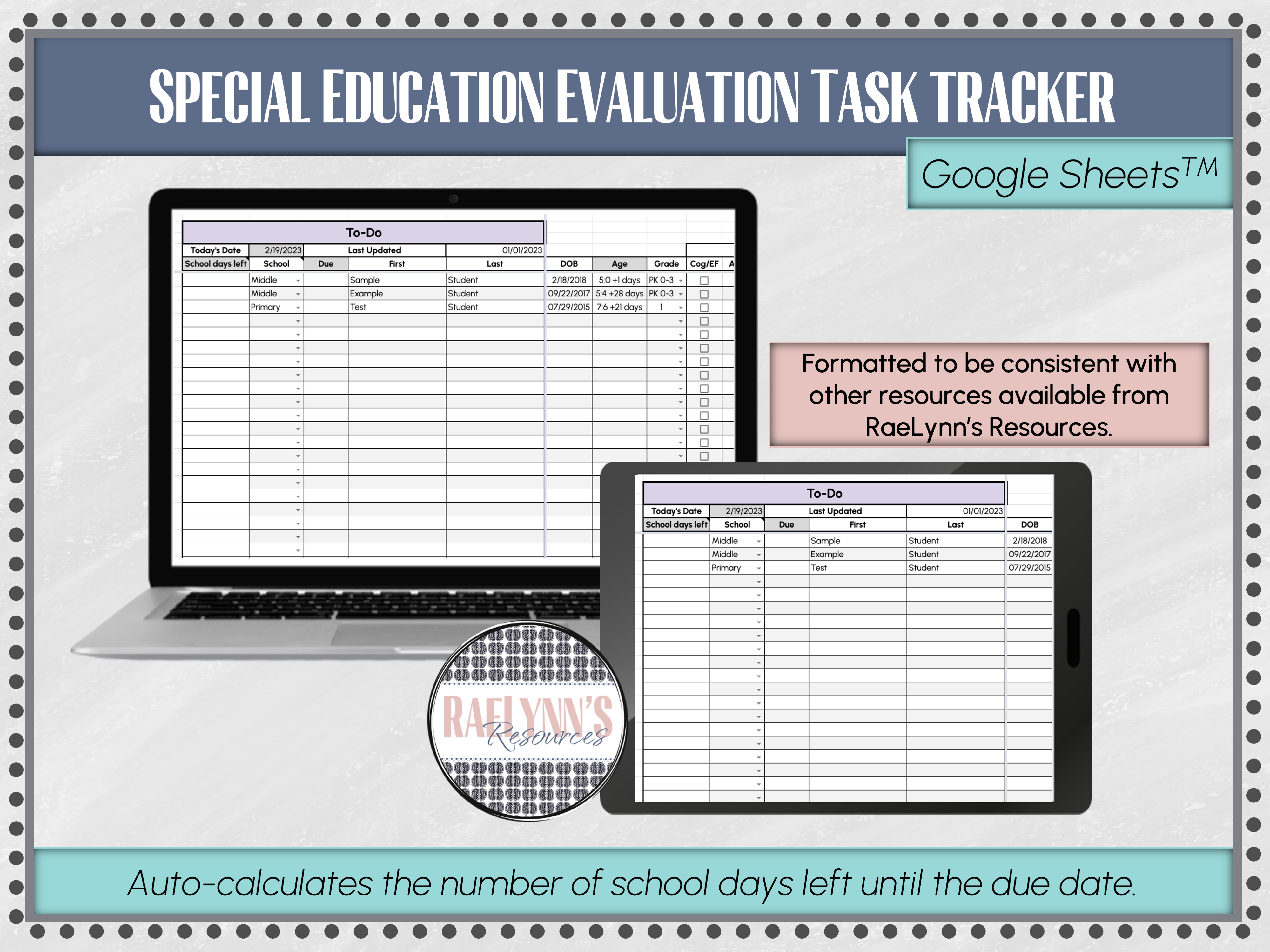 To-Do List and Task Tracker for Special Education Evaluations - Google Sheets