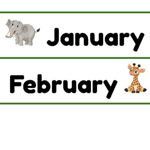 Jungle Themed Calendar Months's featured image
