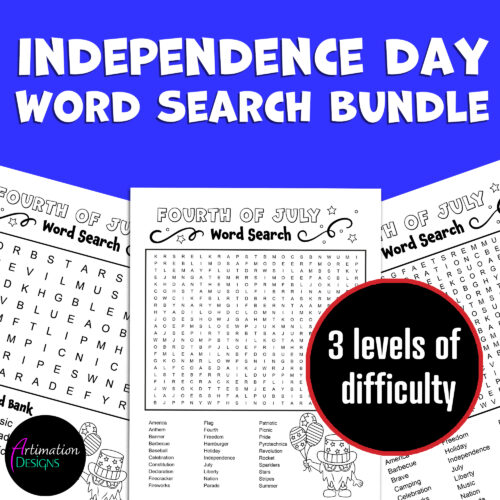 4th of July Word Search Bundle | Independence Day Word Games's featured image