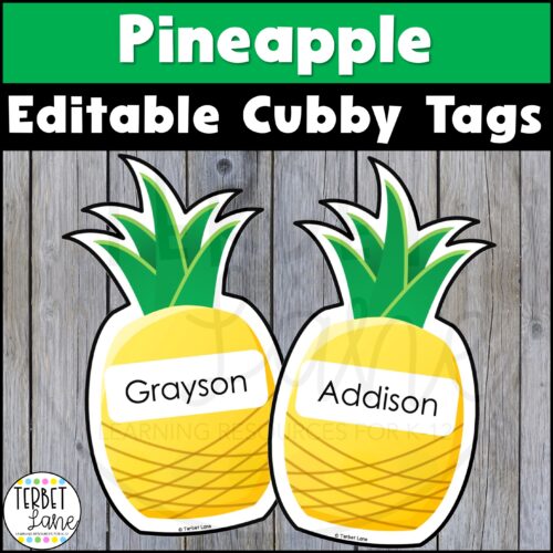 Editable Pineapple Cubby Tags's featured image