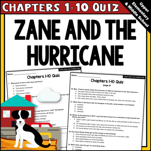 Zane and the Hurricane Novel Study Quiz for Chapters 1-10's featured image
