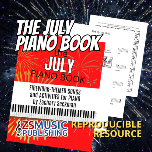 The July Piano Book - Firework Themed Activities and Songs for Piano Students's featured image