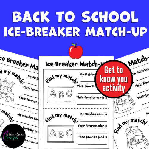 Back to School | Ice Breaker Matching Game | First Day of School Activity's featured image