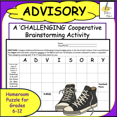 Advisory: A Homeroom Cooperative Brainstorming Activity Puzzle (Grades 6-12)'s featured image
