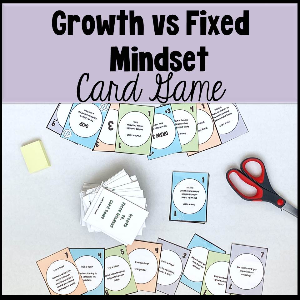 Growth Vs Fixed Mindset Counseling Card Game for Upper Elementary ...