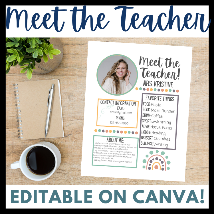 EDITABLE Meet the Teacher and About our Class CANVA!