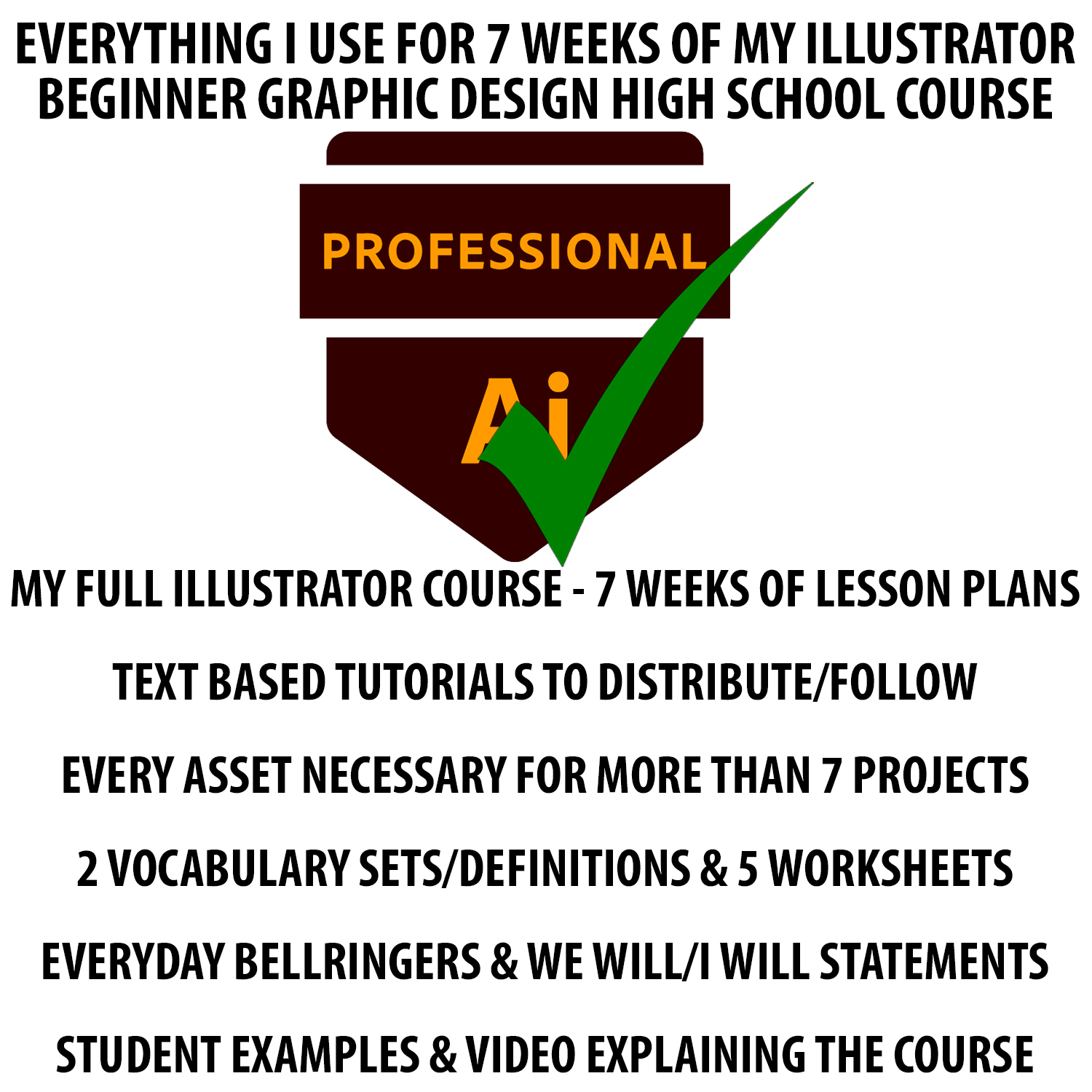 High School Intro to Adobe Illustrator for Certification Testing 7 Weeks of Beginner Graphic Design Lesson Plans