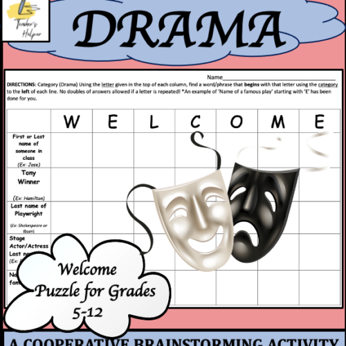 Drama/Theater: A Cooperative Brainstorming Welcome Activity (Grades 5-12)'s featured image