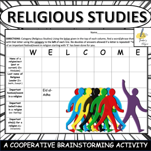 Religious Studies/World Religions: A Cooperative Brainstorming Activity (Grades 5-12)'s featured image