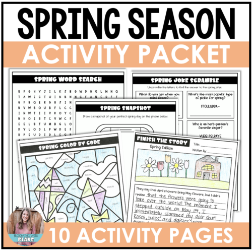 Spring Activities No Prep Packet - Writing, Grammar, and Fun Worksheets's featured image
