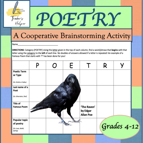 Poetry: A Cooperative Brainstorming Activity (English/Language Arts-Grades 4-12)'s featured image