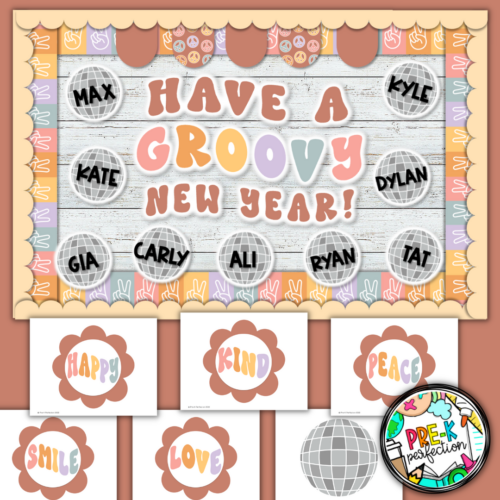 Grooving Into the New year Bulletin Board | New Years Classroom Decor ...