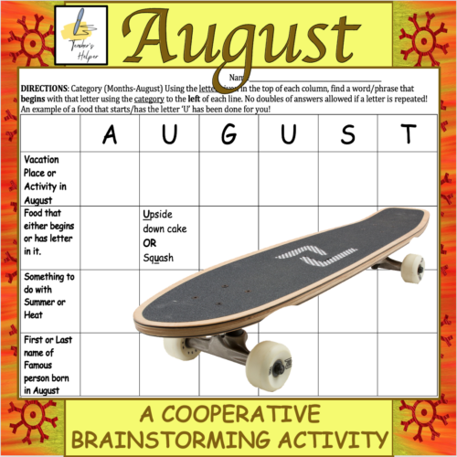AUGUST: A Cooperative Brainstorming Activity (Grades 4-12)'s featured image