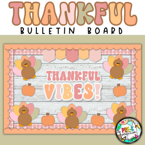 Retro Pastel Thanksgiving Bulletin Board | Thankful Vibes | Retro Thanksgiving's featured image