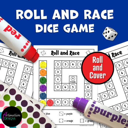 Roll and Cover Dice Game | Roll and Race | Do a Dot | Back to School | Math Game's featured image