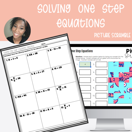 Solving One Step Equations Picture Scramble | TEKS A.5A's featured image
