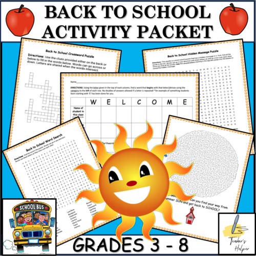 Back to School: 5 Fun and Quick Puzzles/Cooperative Activities for Grades 3-8's featured image