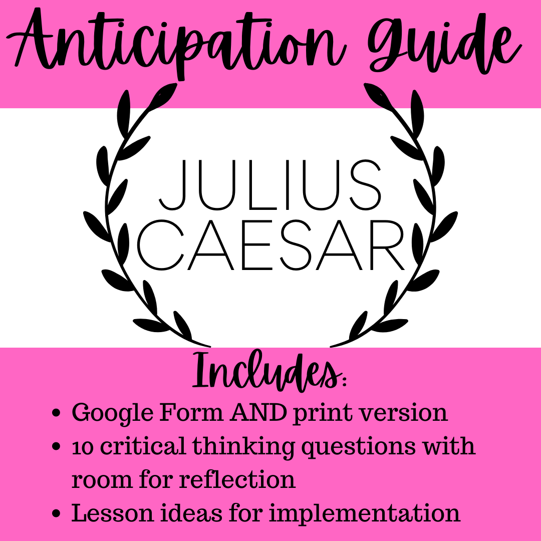 Julius Caesar by Shakespeare Anticipation Guide | Pre-Reading Activity