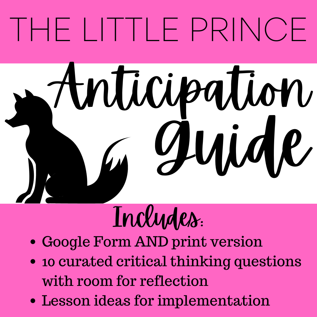 The Little Prince Anticipation Guide | Pre-Read Activity | de Saint- Exupery
