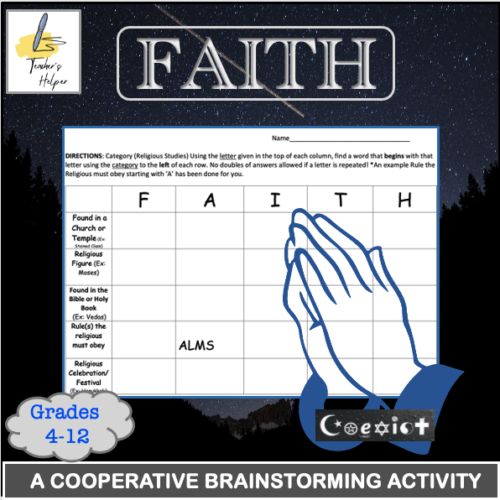 FAITH: A Cooperative Brainstorming Activity (Religious Studies-Grades 4-12)'s featured image
