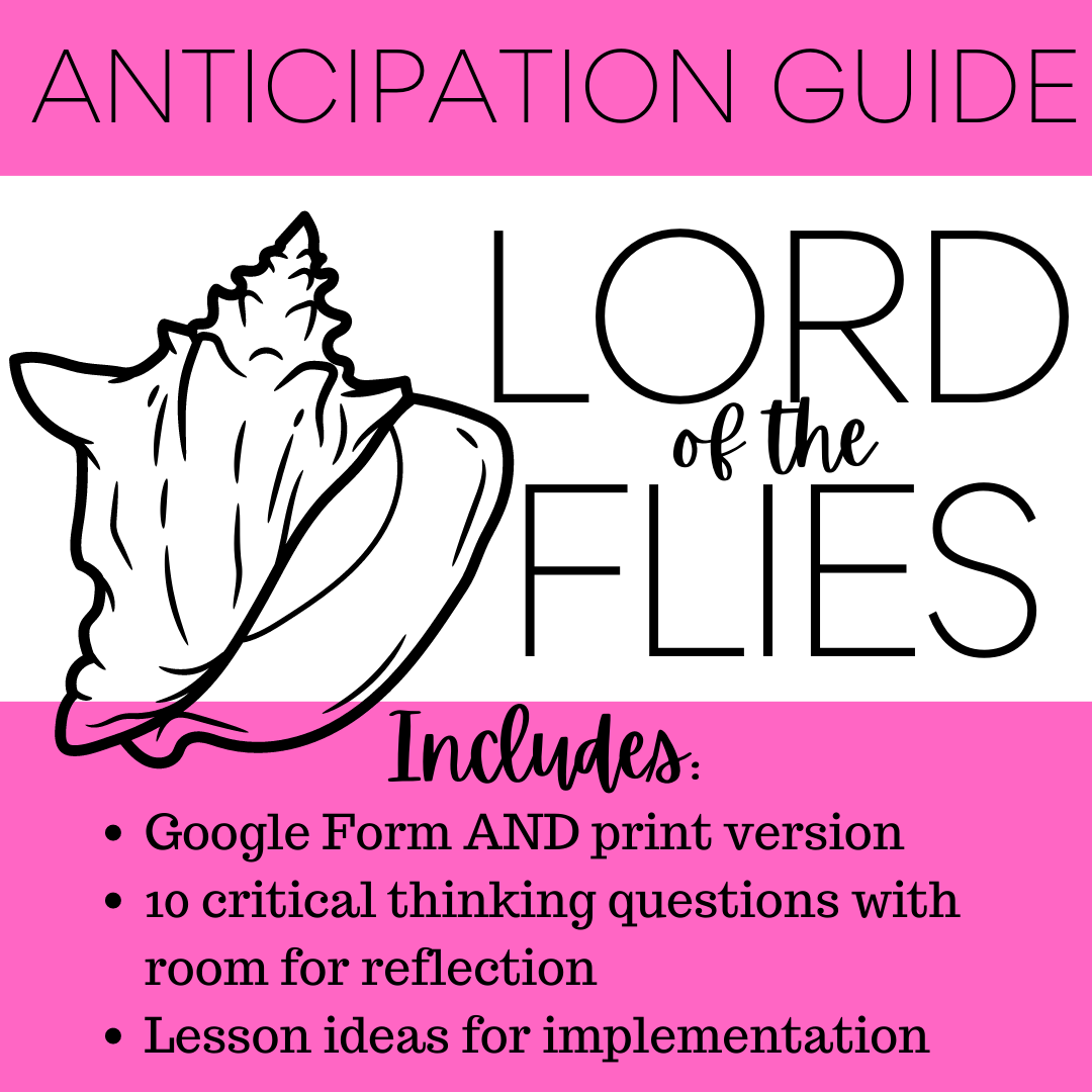 Lord of the Flies by William Golding Anticipation Guide | Pre-Reading Activity