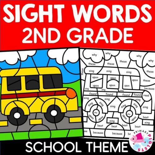 Back to School Color by Sight Words - Back to School Color by Code - 2nd Grade Sight Words Second Grade Sight Words's featured image