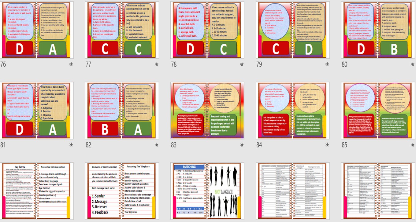 2023 CNA STUDY SKILLS Flipbook - Matching, MCQ, Abbreviations, and Wordsearch
