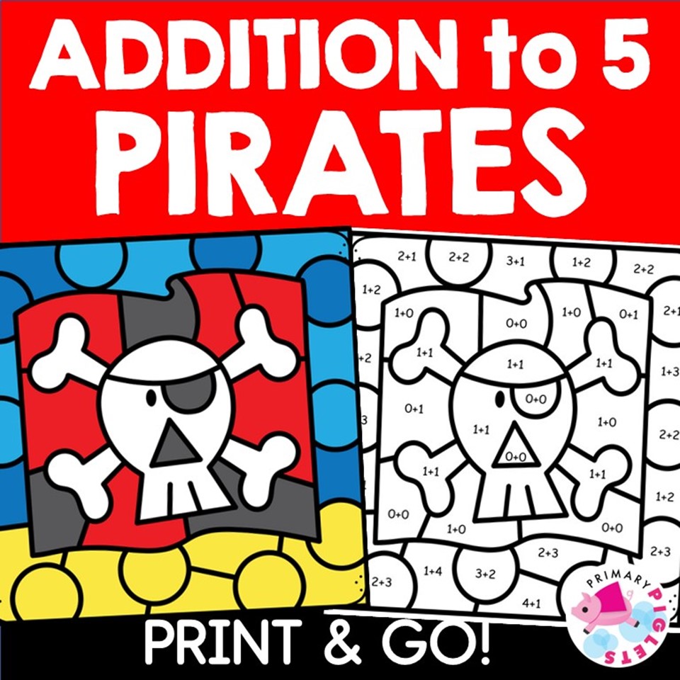 Summer Color by Number Addition to 5 Summer Color by Code Addition to 5 Pirates Color by Code Pirates Color by Number
